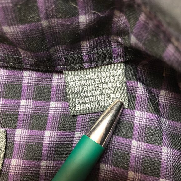 Kenneth Cole Reaction Purple & Black Long Sleeve Slim Fit Button Down Shirt - Picture 4 of 10